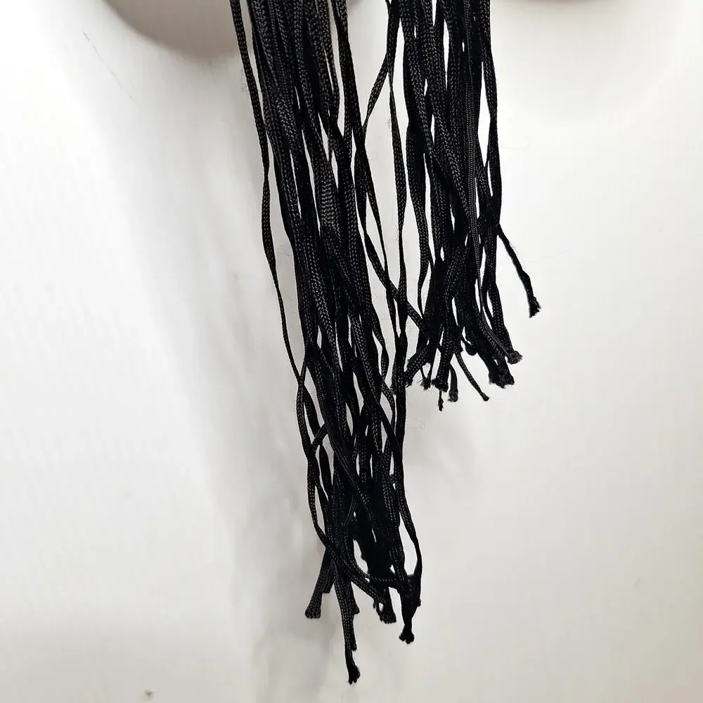 Vintage Y2K Crochet Fringe Belt Sequin Macrame Fairy Whimsygoth Boho Festival SM